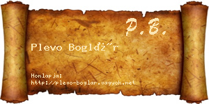 Plevo Boglár névjegykártya